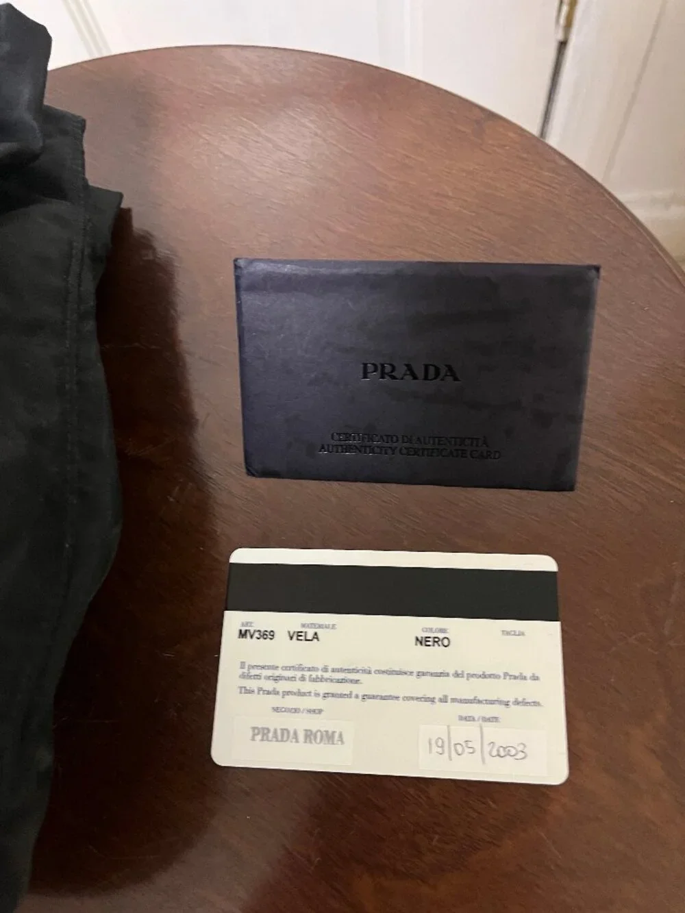 Y2K PRADA Black Nylon Drawstring Mini Bag pouch with Authentication card - Picture 3 of 10
